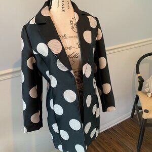 Chico's Petite Polka Dot Jacquard Topper
